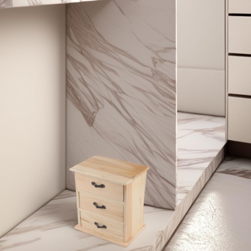 NUOBESTY 2pcs Wooden Cabinets with 3-tier Drawers Desk Storage Boxes for Office Home Jewelry Makeup Organization