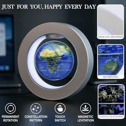Magnetic Levitation Floating 4" Constellation Geography Led Globe Rotating for Kids,Office Desk Unique Gift Ideas or Men Birthday Tech Present