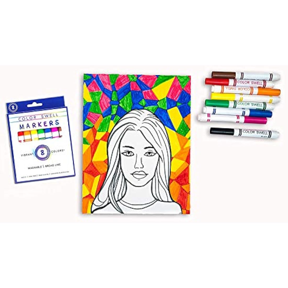 Color Swell Washable Markers Bulk Pack 10 Sets 8 Count Vibrant Colours 80 Total Perfect Bulk Pack for Teachers, Kids and Classrooms
