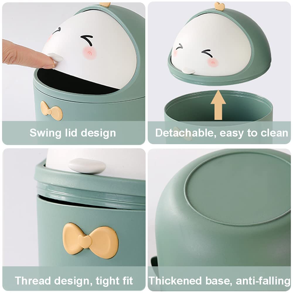 TOGHPUW Desk Bin, Mini Trash, Cute Small Waste Bin, Deskbin with Lid, Suitable For Office, Bedroom, Children'S Room (yellow)