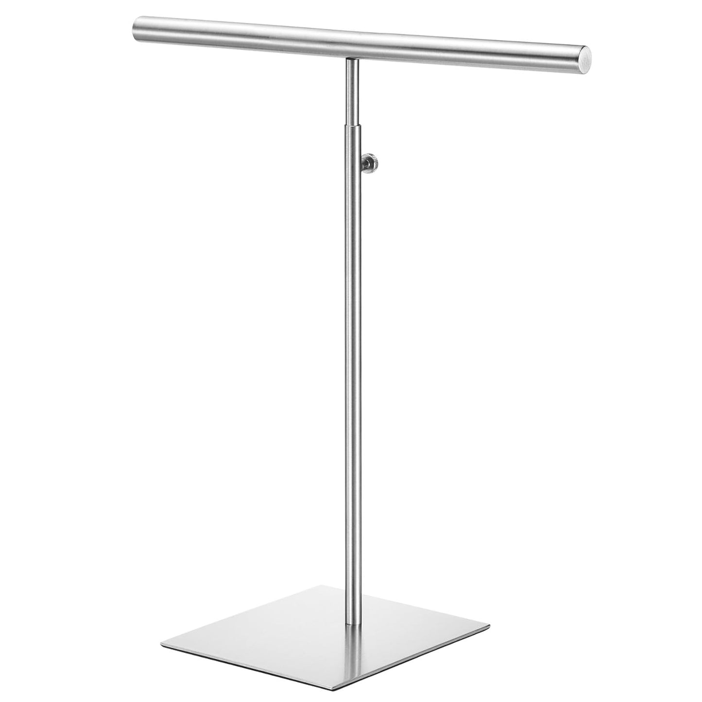 sourcing map Necklace Display Stand Adjustable Height Jewelry Rack T Bar Tabletop Purse Holder for Home Boutique Store - Silver