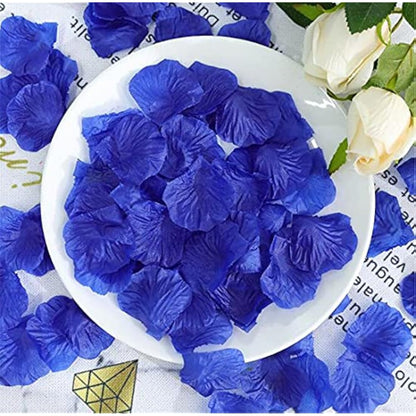 RuiChy 1000pcs Artificial Silk Rose Petals for Wedding Flowers Home Party Romantic Night Anniversary Valentine's Day, Dark Blue