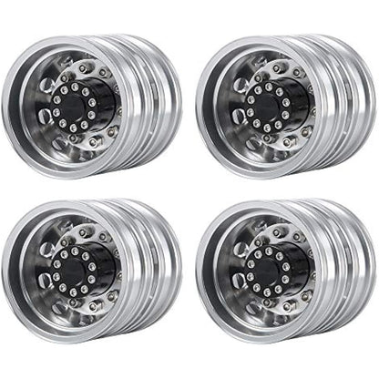 AXspeed Pack of 4 Metal Rear Wheel Rims for 1/14 RC Tamiya Tractor Climbing Trailer