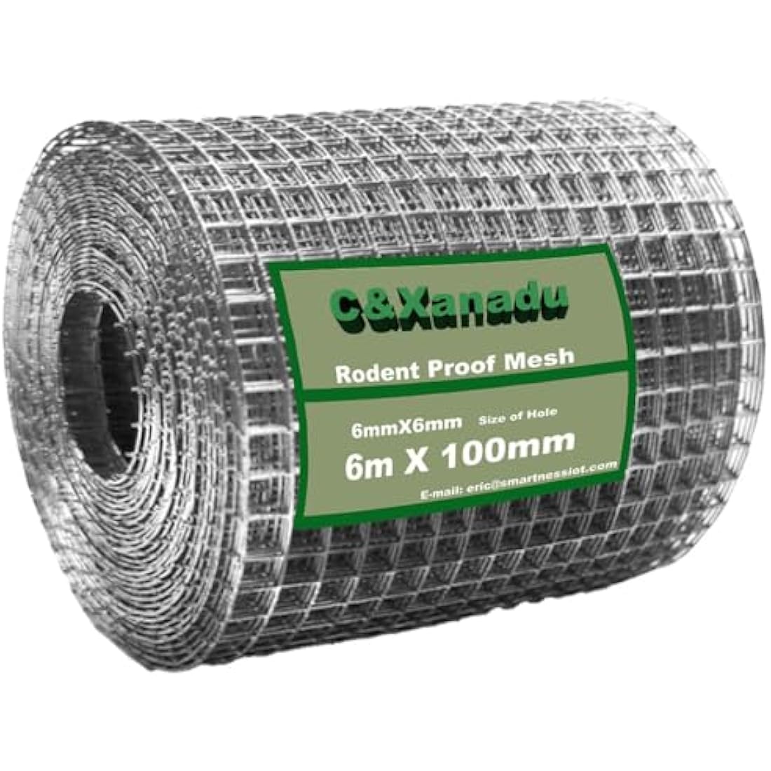 C&Xanadu 100mm X 6m Wire Mesh Roll,Rodent Proofing Metal Mesh Galvanised,Welded Steel Mesh Panels Stop & Prevent Rat & Mouse Access