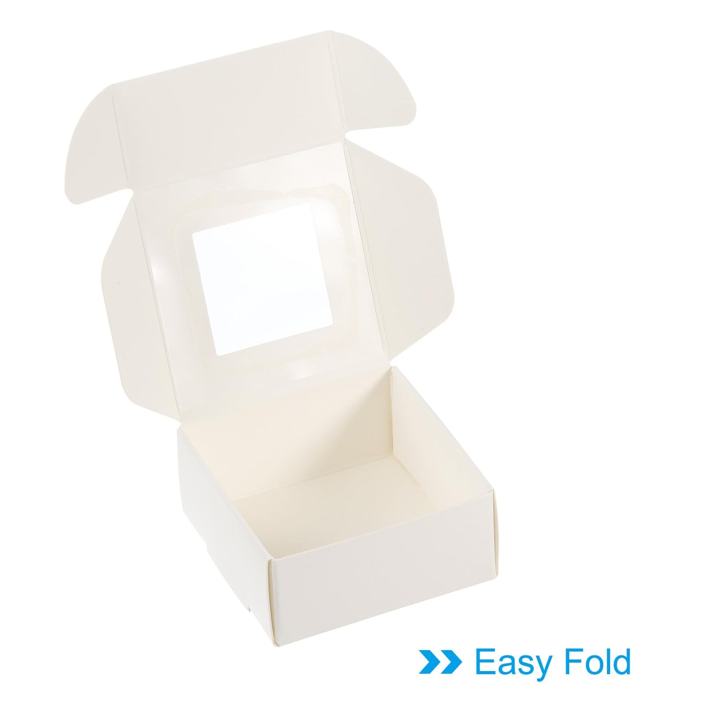 PATIKIL 2.5"x2.5"x1" Paper Soap Box with Window, 30 Pack Homemade Soap Boxes Square Presents Packaging Boxes for Birthday Christmas DIY Craft, White