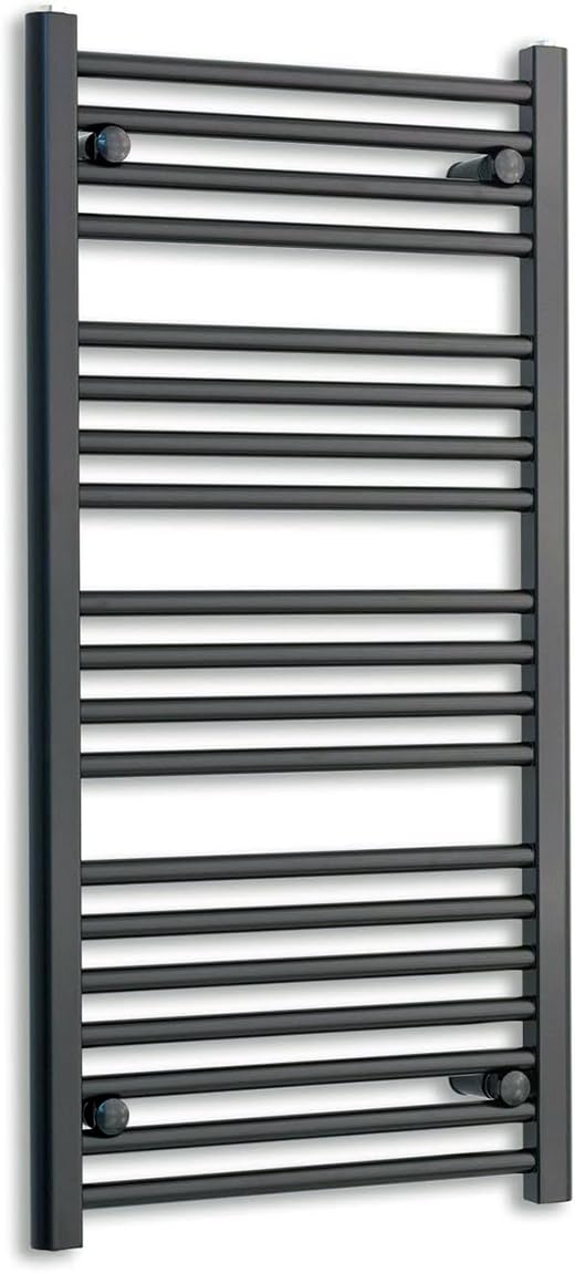 400mm Wide Black Heated Towel Rail Straight Flat Bathroom Warmer Radiator Rack Central Heating Turkish Zone 1000mm High