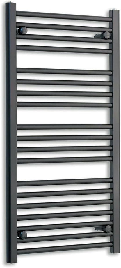 400mm Wide Black Heated Towel Rail Straight Flat Bathroom Warmer Radiator Rack Central Heating Turkish Zone 1000mm High