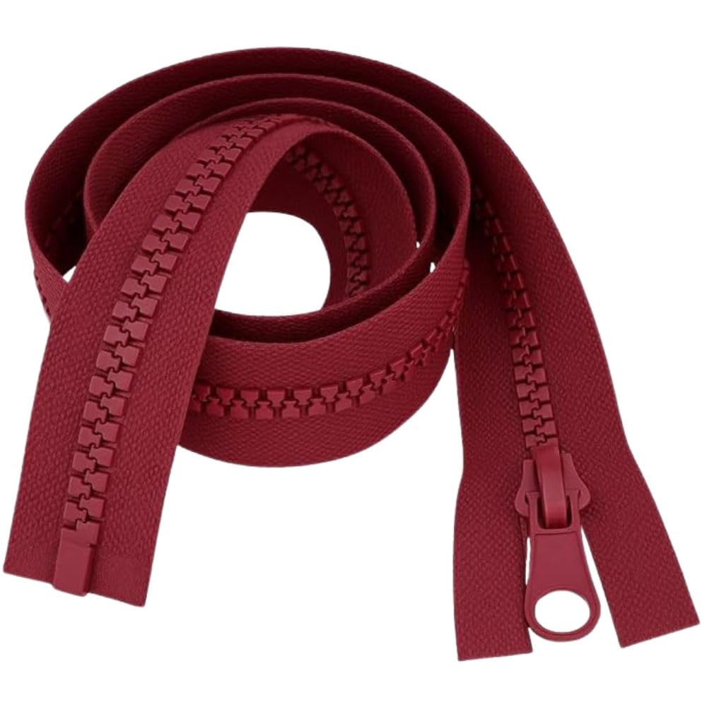 32" (81cm) Wine Chunky Zip - Heavy-Duty Open-Ended Separating