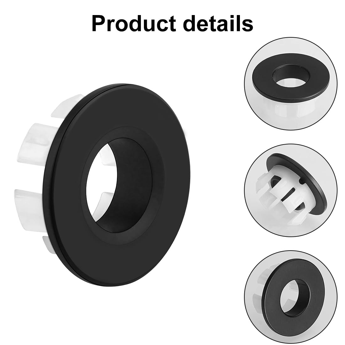 LICQIC Bathroom Sink Overflow Ring, Round Basin Overflow Trim
