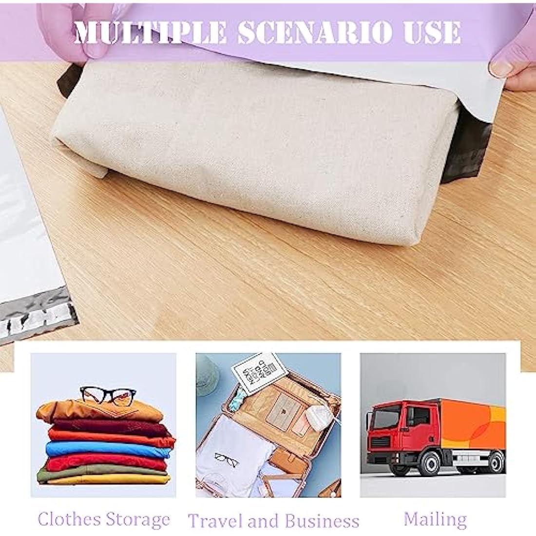 50pc 20x35cm Purple Vinted Postage Bags Mailing Bags for Clothes,Mailing Poly Postal Self Seal Bags,Parcel Shipping Bags Strong Packaging Bag Delivery Bags Plastic Envelopes for Posting Clothes Parcel