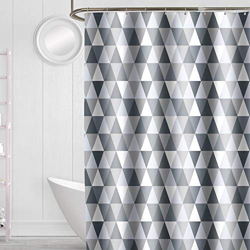GONOVE Shower Curtain for Bathroom 180 x 180 cm Anti-Mould Mildew Resistant Waterproof Polyester Fabric Triangle Shower Curtain Liner Bath Curtain