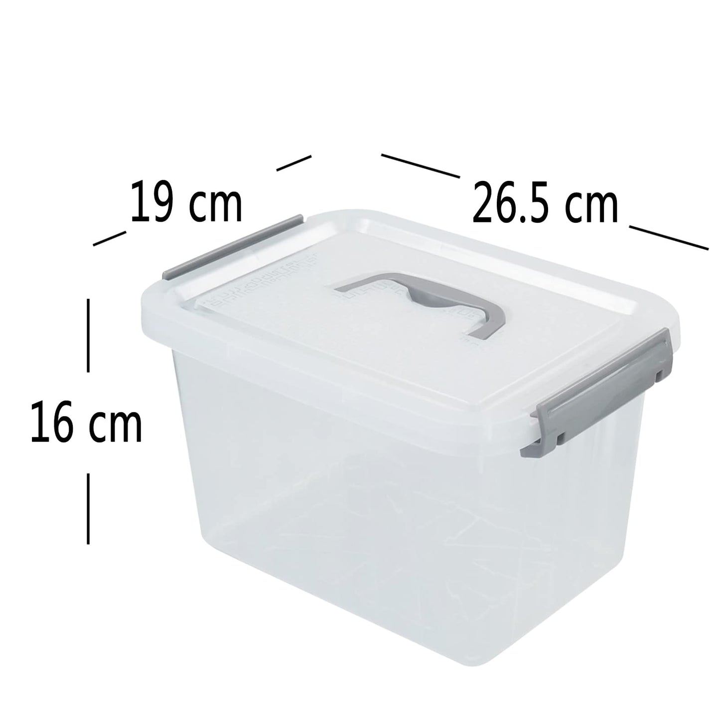 Yarebest 6 Liter Transparent Storage Box, 4-Pack Plastic Boxes with Lids, R
