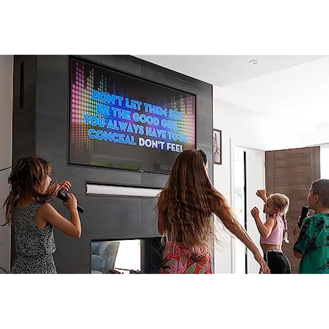 Vocal-Star VS-275 Karaoke Machine with 2 Wireless Microphones, Portable Bluetooth Speaker with phone holder, 80w Speaker, Light Effects, Records Singing, TWS, AUX, Rechargeable