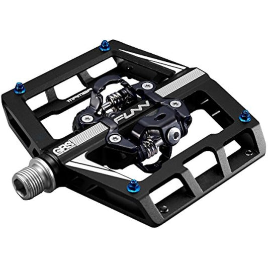 Funn Mamba Mountain Bike Clipless Pedals, Double Sided Clip Wide Platform MTB Pedals, Compatible with SPD Cleats, 9/16-Inch CrMo Axle Bicycle Pedals for MTB/BMX/Gravel Cycling
