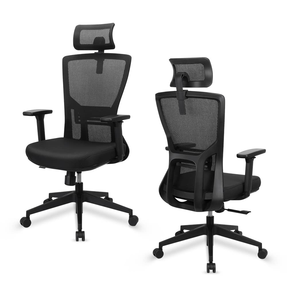 SpecStandard 855-3 Space Suspension Cabin Office Chair with Adjustable Tilt Tension, Breathable Mesh Back - Black,69㎝W×66㎝D×117-126㎝H