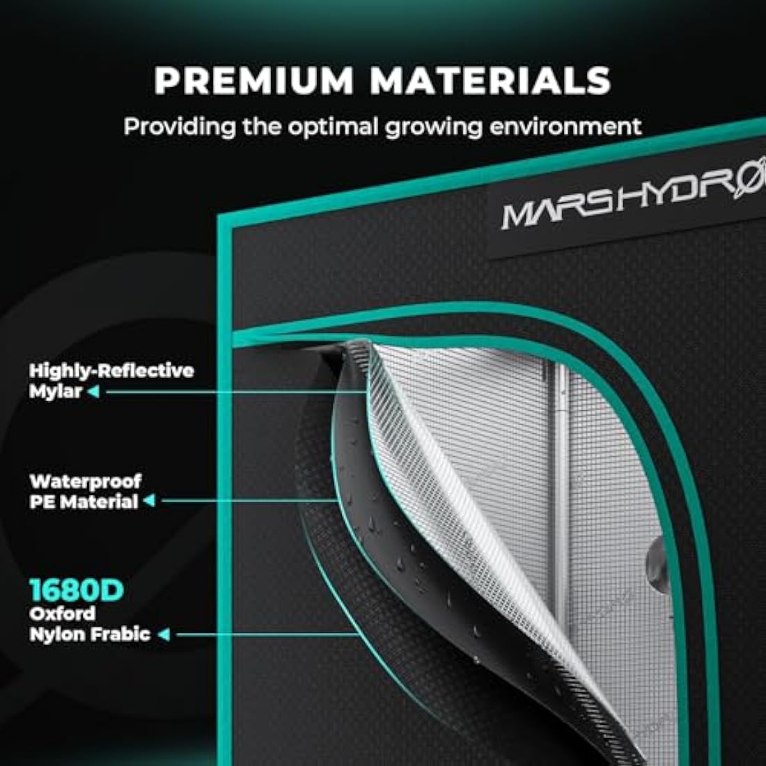 MARS HYDRO 3x3 Grow Tent, 36"x36"x71" Reflective MylarGrow Tents with Removable Floor Tray View Window for Indoor Plant Growing Room