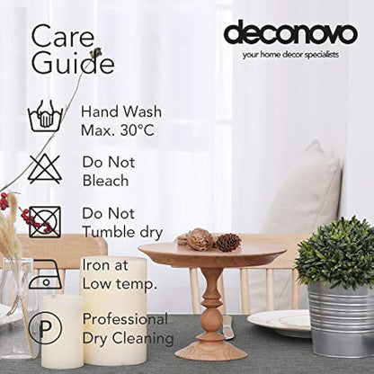 Deconovo Rectangle Water Resistant Tablecloth Faux Linen Wipeable Table Cloth for Garden Table 51x79in(130x200cm) Grey
