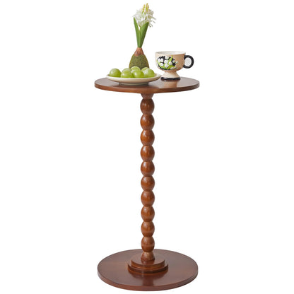 Aibiju Round Side Table, Small End Table for Small Spaces, Sofa Table, Bedside Table with Solid Wood Leg for bedroom Living Room, Corners, and Office