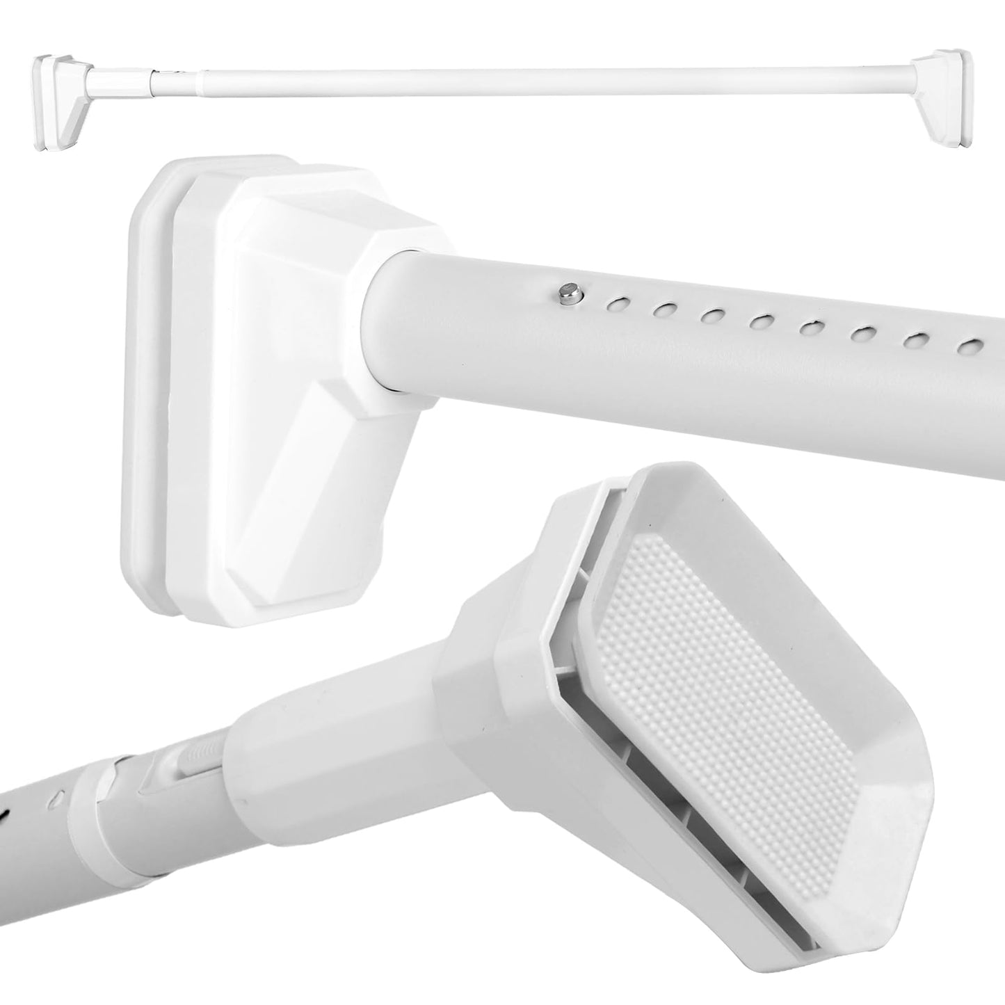 Heavy Duty Tension Pole, Extendable Curtain Rod No Drill - Telescopic Adjustable Rods for Window or Door, Strong Support for Clothes Hanging