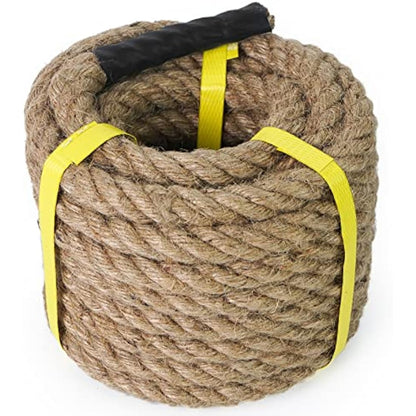 Aoneky Jute Rope - 14/16/20/25/30/40/50mm Heavy Duty Twisted Natural Hemp Rope for Garden, Tug of war, Nautical, Cat Scratching Pos, Climbing Hammock and DIY Ideas for Decorate (14mm /30m)