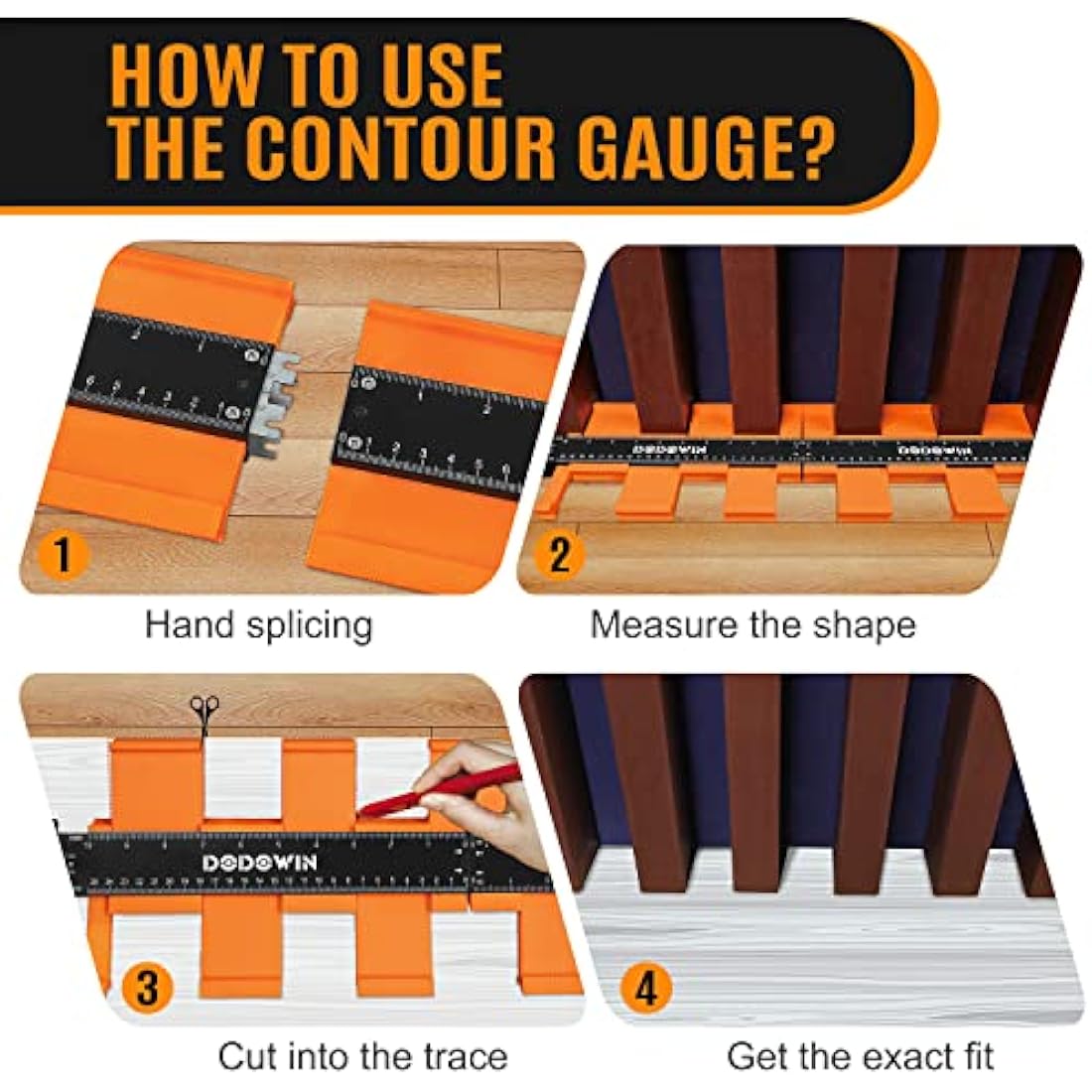 DODOWIN Connectable Contour Gauge 20", Laminate Flooring Shape Measuring Tool, Carpenter Gadgets for Men, Gifts for Dad Fathers Day, Personalised Gifts for Him Husband, Birthday Gifts for Men Dad