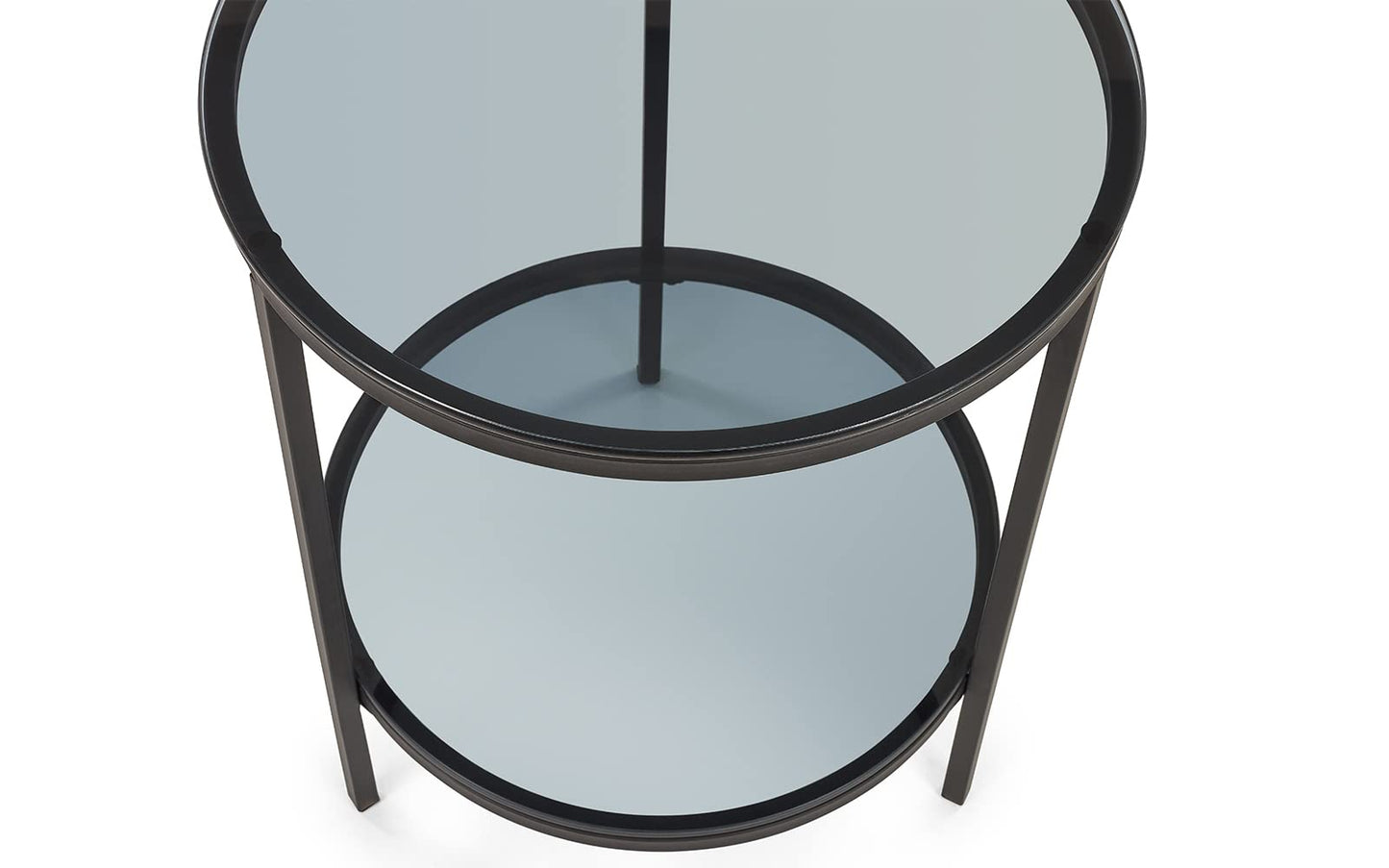 Julian Bowen Chicago End Table with Shelf, Smoked Glass - H55 x W45cm
