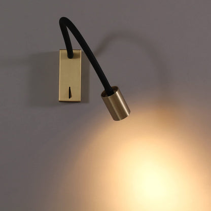 DAWALLIGHT LED Wall Reading Light, 5W Wall Mounted Antique Brass Reading Gooseneck Lamp Bedside for Bedroom Desk Stairs Study Room with Switch