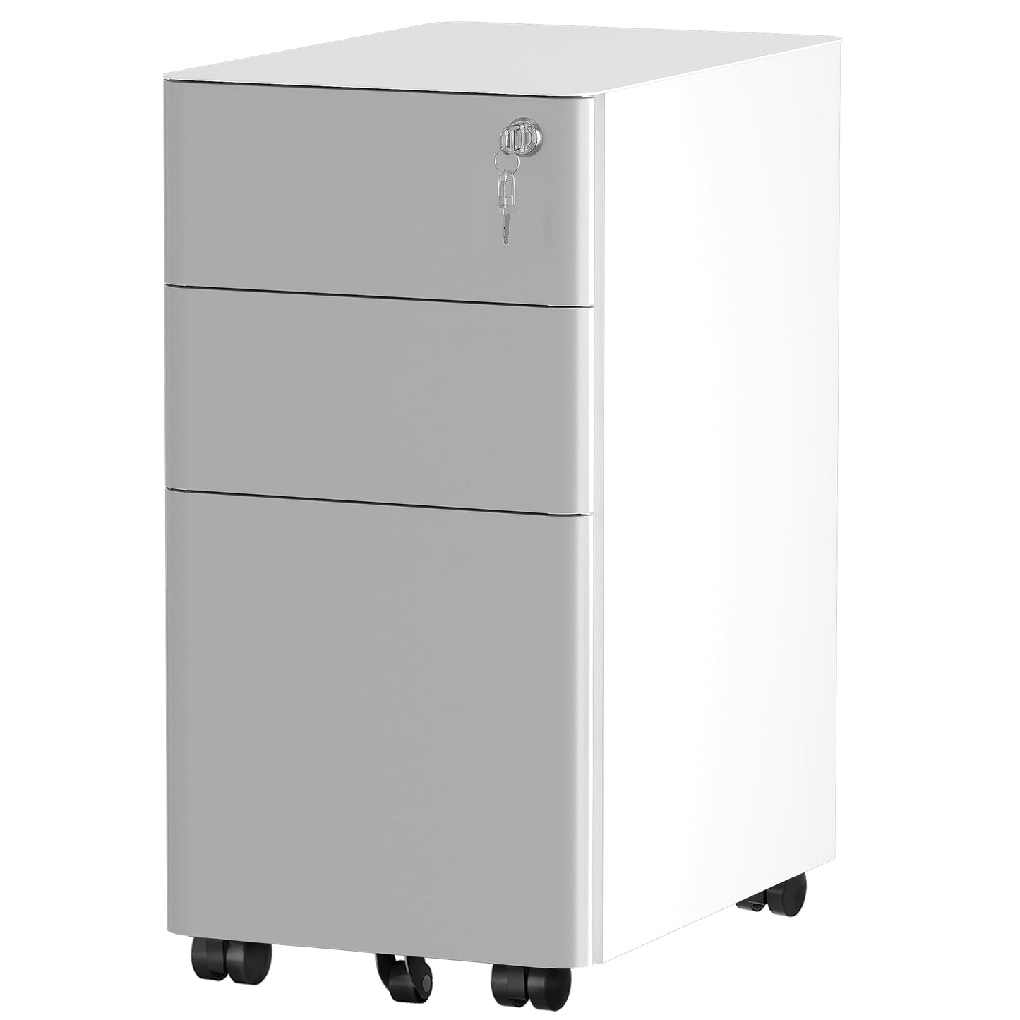 YITAHOME 3-Drawer Metal Filing Cabinet Office Drawers with Keys, Compact Slim Portable File Cabinet