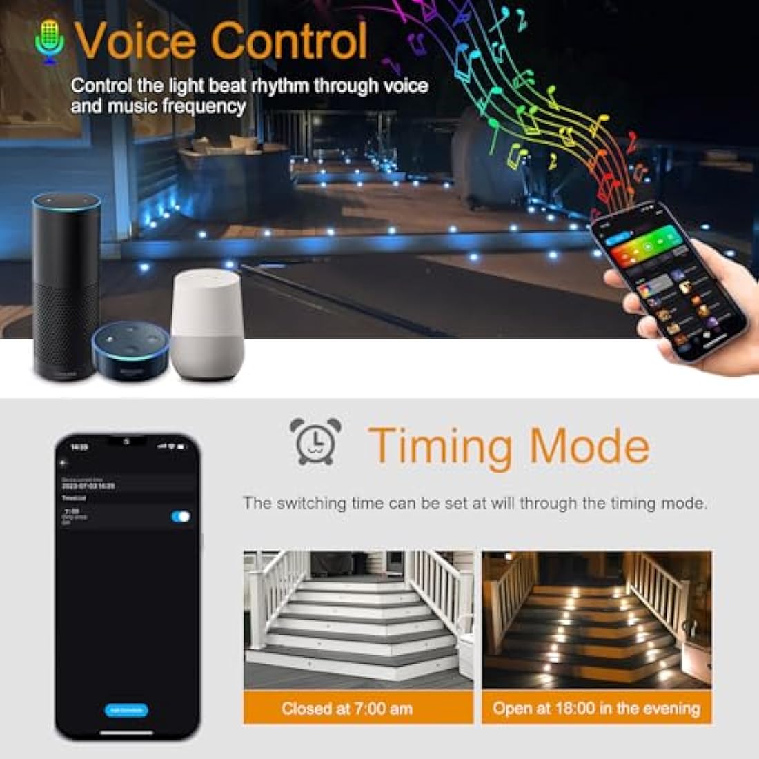 GEYUEYA Home RGB Decking Lights Kit, Ø30MM 12V 0.5W Bluetooth APP Control LED Recessed Deck Lights for Deck Patio Terrace Pathway Decoration - 20 Packs