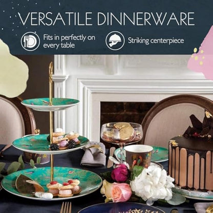 Sara Miller for Portmeirion Chelsea 3 Tier Cakestand Green, Ceramic, 280 x 280 x 60 cm
