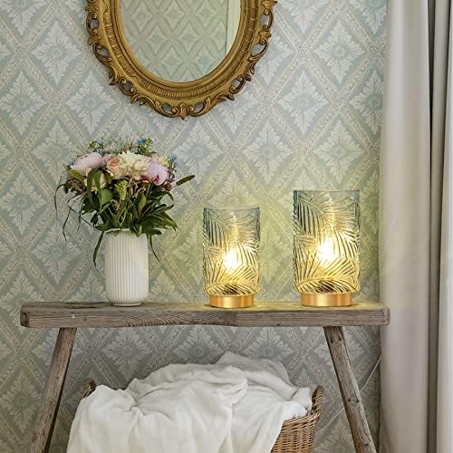 MJ PREMIER Table Lamp, Battery Operated Lamps for Home, Decorative Cordless Lamp with Timer, Battery Powered Lamp, Table Centerpiece for Living Room/Bedroom/Tabletop/Entryway(L-Light Green)