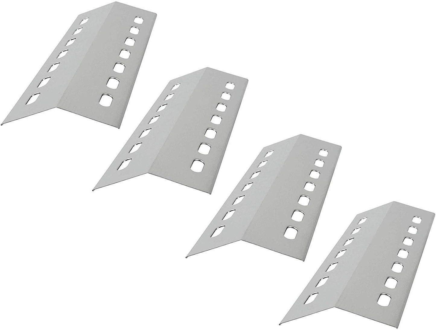 GriHero 4-Pack Stainless Steel Burner Cover for Weber, Charbroil, Kenmore, Outback Spectrum - 41 cm x 14 cm Flame Distributor BBQ Heat Plate Gas Grill