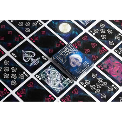Bicycle Stargazer New Moon Playing Cards - 1 x Showstopper Card Deck, Easy To Shuffle and Durable, Great Gift For Card Collectors, Silver