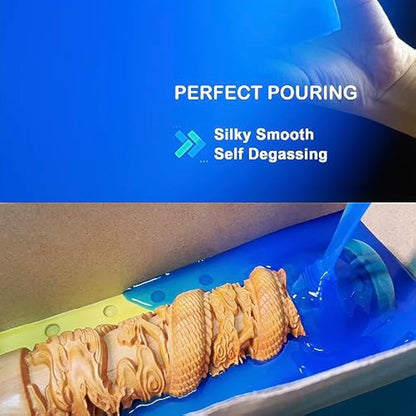BBDINO Silicone Mould Making Kit, 30A Liquid Silicone for Mould Making 38.8 OZ, Quick Cure Mould Making Silicone Rubber, 1:1 Ideal for Casting Resins Moulds & Silicone Moulds Sapphire Blue