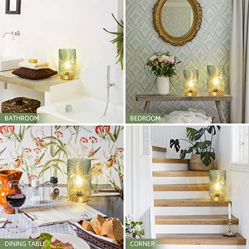 MJ PREMIER Table Lamp, Battery Operated Lamps for Home, Decorative Cordless Lamp with Timer, Battery Powered Lamp, Table Centerpiece for Living Room/Bedroom/Tabletop/Entryway(L-Light Green)