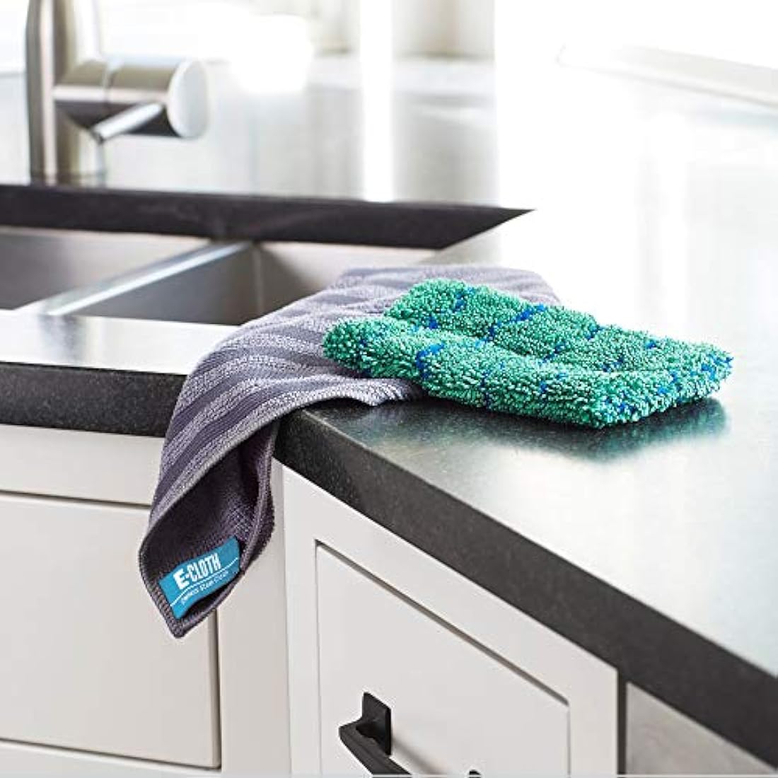 E-Cloth Kitchen Whizz, Non-scratch Kitchen Scrub Sponge, 300 Wash Promise, Green, 10 Pack