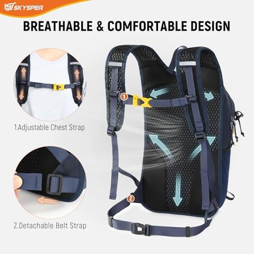 SKYSPER Small Hiking Backpack 15L Lightweight Day Pack Travel Hiking Daypack for Women Men