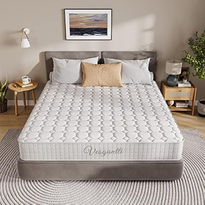 Vesgantti 3FT Single Mattress, 10 Inch Hybrid Mattress with Breathable Memory Foam and Individually Pocket Spring - Medium Firm, White