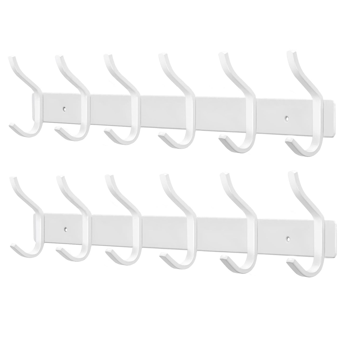 MEIJO Coat Hooks Wall Mounted, Coat Rack Wall Mounted Stainless Steel with 6 Hooks Heavy Duty Coat Hooks for Door, Bedroom, Bathroom, Kitchen