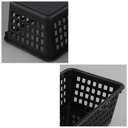 Gitany Black Plastic Baskets Set of 6, Rectangle Slim Storage Basket