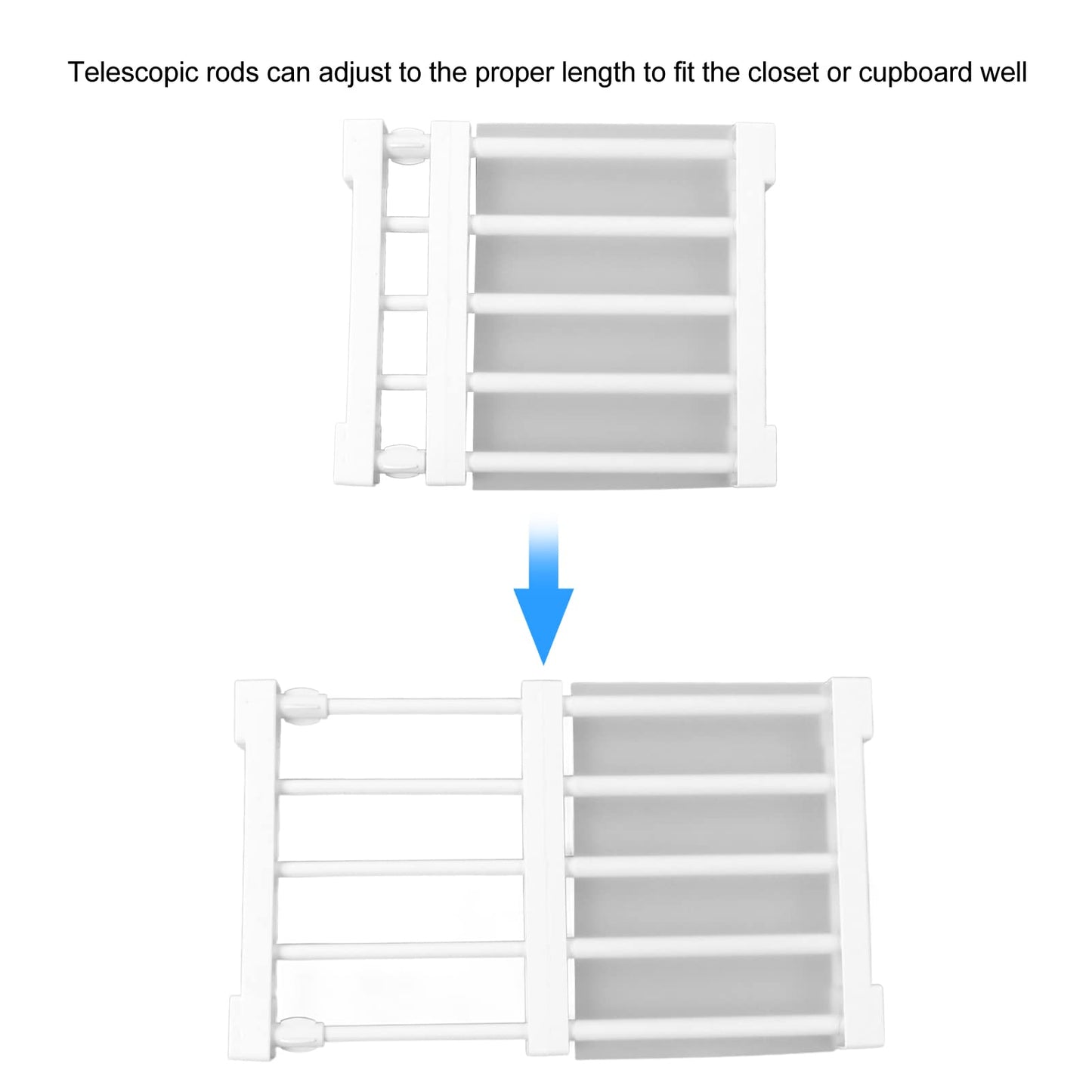 TUORE DIY Cabinet Divider Rack, Multi Functional Nail Free Expandable Adjustable Closet Tension Shelf High Hardness 44lb Load Bearing for Kitchen for