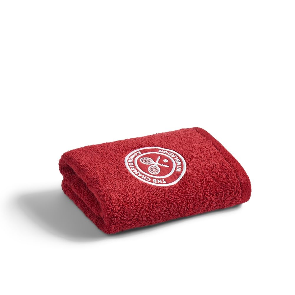 Wimbledon Guest Towels | Pack Of 2 | 40cm x 70cm | Soft Cotton | Official Tennis Championships Merchandise | 2026 Seasonal Colours | Strawberry Red