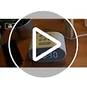 i-box Alarm Clocks Bedside, Radio Alarm Clock, Mains Powered or Battery, FM Radio, USB Charging Port, 5 Step Dimmable Display, Non Ticking, LED Display (Grey)