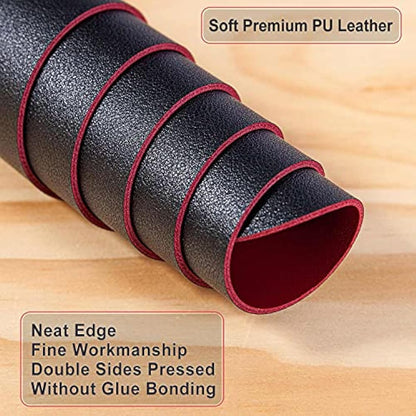Desk Pad Large, Desk Mat, Extended Mouse Mat, Mouse Pad XL, Desk Blotter, DOBAOJIA Laptop Pad Writing Pad for Office/Home, Dual-Side Use PU Leather Waterproof 31.5" X 15.7" (Black/Red)