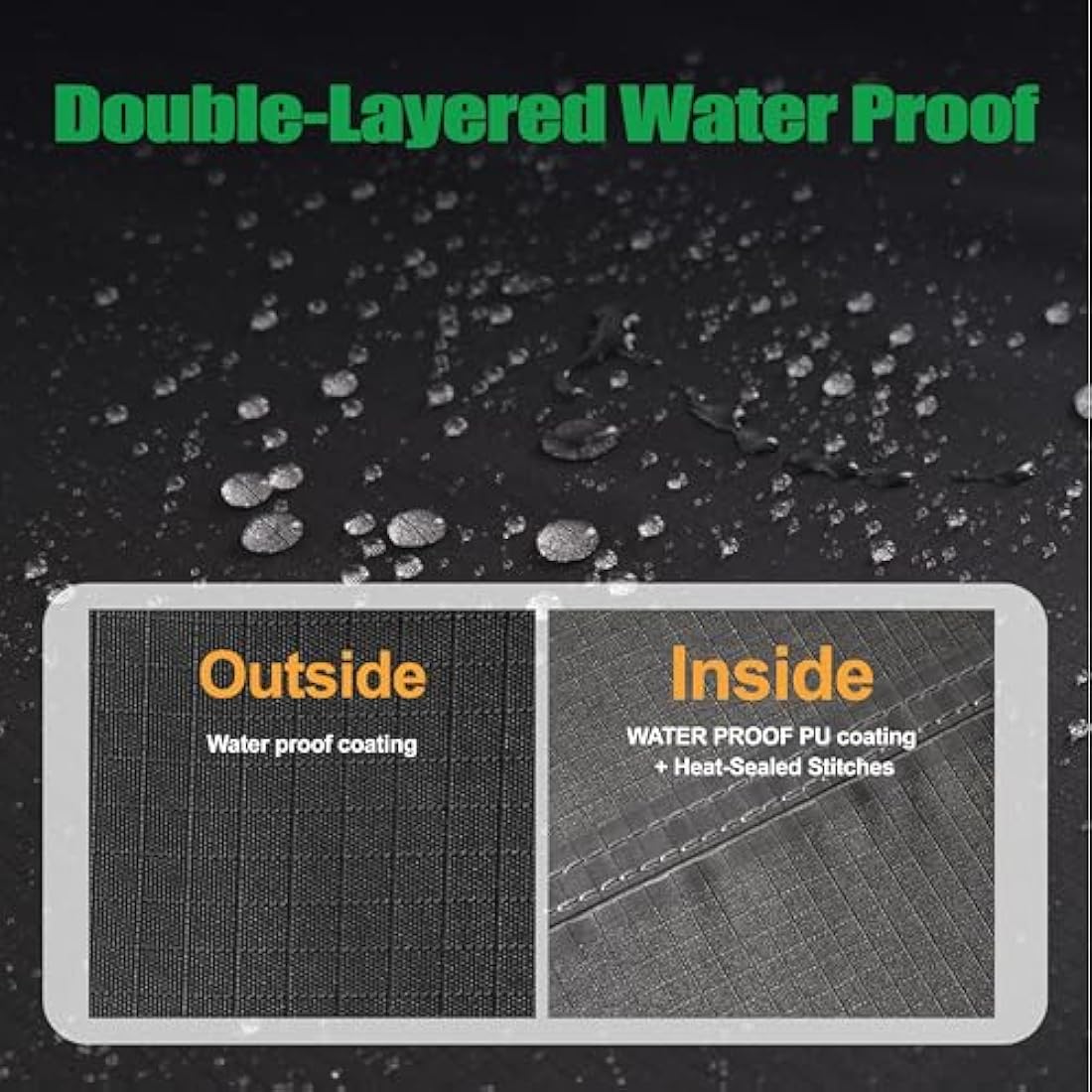 F&J Outdoors Garden Furniture Covers Waterproof Outdoor Table Cover Heavy Duty Tear Resistant Cinched Waist Windproof Extra Large Garden Furniture Cover, Grey, 330x89cm