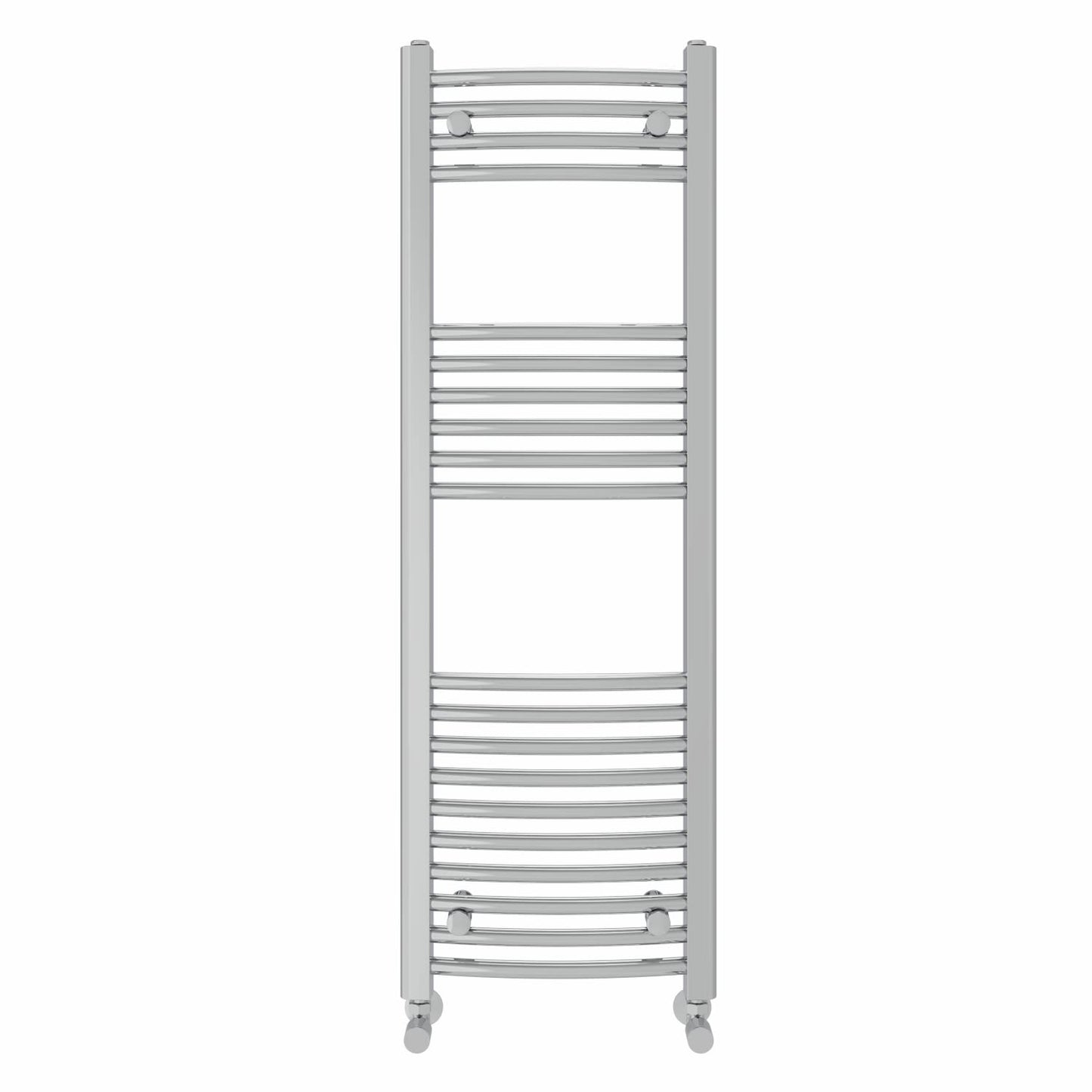 NRG Chrome Heated Towel Rail Curved Designer Bathroom Radiator - 1200×400mm