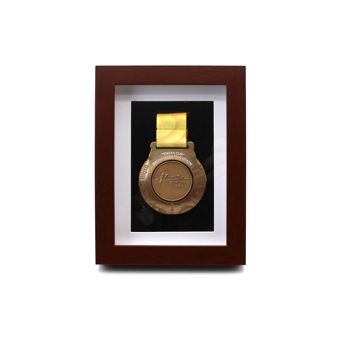 WANLIAN 8x6 Medal Display Frame, Walnut Finish, Glass Front