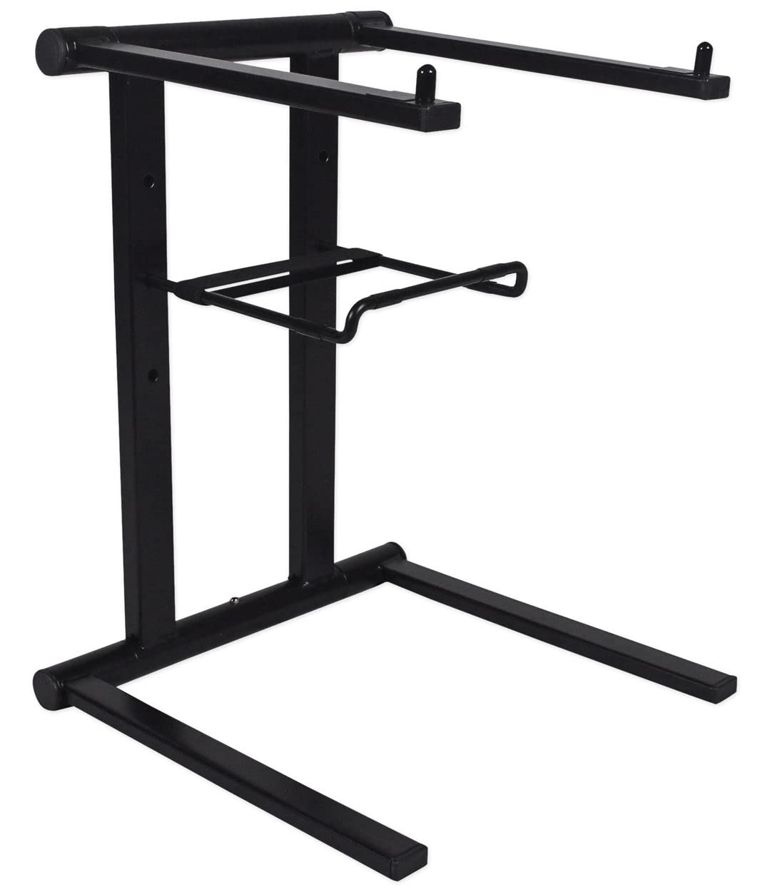 Rockville RLS2400 Lightweight Folding DJ Laptop Stand, Adjustable Height, Extra Shelf, Travel Bag, for DJs and Mobile Performers