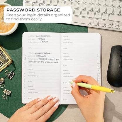 Clever Fox Password Book 2nd Edition – Hardcover Password Keeper with Laminated Alphabetical Tabs – Internet Address Notebook & Login Details Organizer Journal – 10.4x19.3cm (Rose Gold)
