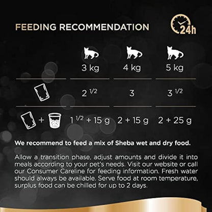 Sheba Select Slices in Gravy – Poultry Selection – Wet cat food pouches for adult cats – 72 x 85g pack